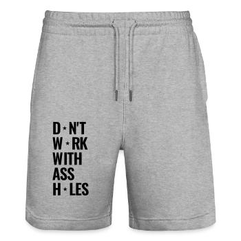 Motivation for the world of work - Stanley/Stella Trainer Unisex Organic Jogging Shorts - heather grey - Front - Nik (191cm) & Marisol (170cm)