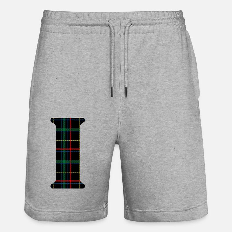 Monogramme i tartan écossais - Short de jogging bio TRAINER Stanley/Stella unisexe - gris chiné