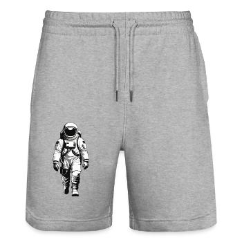 Astronaut - Profession Design Sticker - Stanley/Stella Trainer Unisex Organic Jogging Shorts - heather grey - Front - Nik (191cm) & Marisol (170cm)