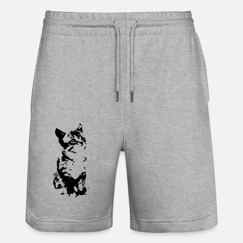 Tous les chats - Short de jogging bio TRAINER Stanley/Stella unisexe - gris chiné