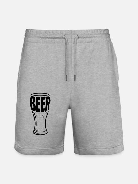 Beer - Funny Beer Logo Tshirt - Stanley/Stella Trainer Unisex Organic Jogging Shorts - heather grey