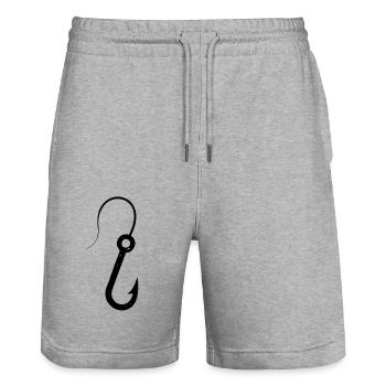 Hameçon pêche latine - Short de jogging bio TRAINER Stanley/Stella unisexe - gris chiné - Devant - Nik (191cm) & Marisol (170cm)