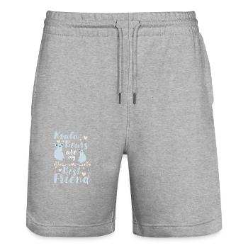 Koala Animal Welfare Marsupial Australia - Stanley/Stella Trainer Unisex Organic Jogging Shorts - heather grey - Front - Nik (191cm) & Marisol (170cm)