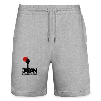 Japan goes Dusseldorf - Stanley/Stella Trainer Unisex Organic Jogging Shorts - heather grey - Front - Nik (191cm) & Marisol (170cm)
