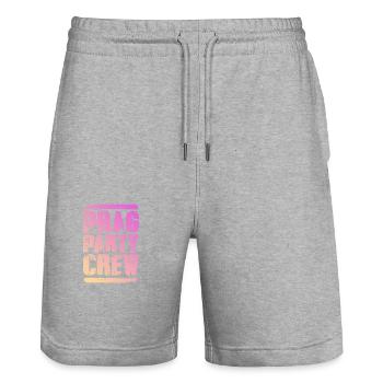 Prague Party Crew Coloré - Short de jogging bio TRAINER Stanley/Stella unisexe - gris chiné - Devant - Nik (191cm) & Marisol (170cm)