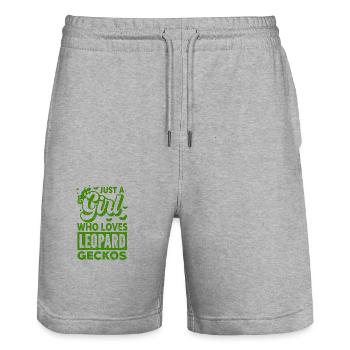 Gecko - Amphibie Tier - Stanley/Stella Unisex Bio Joggingshorts Trainer  - Grau meliert - Vorne - Nik (191cm) & Marisol (170cm)