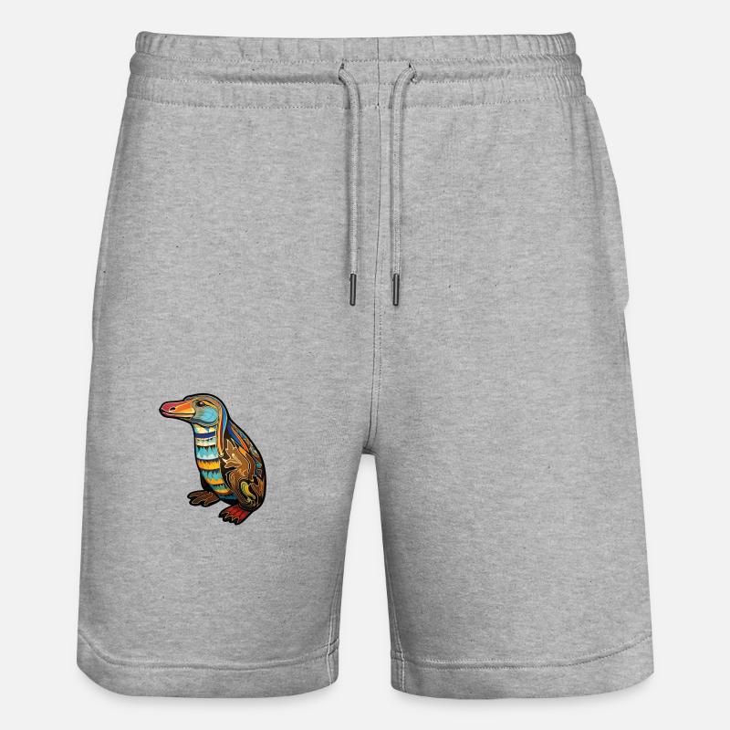 Australie - Ornithorynque - Short de jogging bio TRAINER Stanley/Stella unisexe - gris chiné
