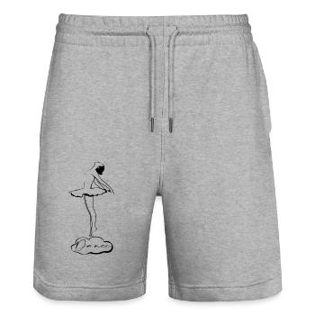 Dance - Stanley/Stella Trainer Unisex Organic Jogging Shorts - heather grey - Front - Nik (191cm) & Marisol (170cm)
