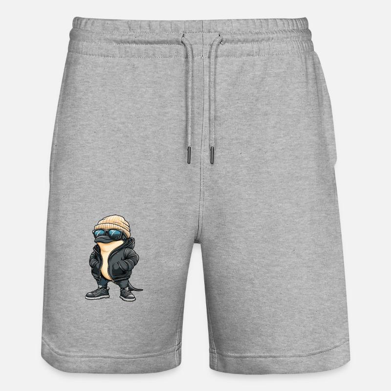 Dolphin Cool Comic - Stanley/Stella Trainer Unisex Organic Jogging Shorts - heather grey