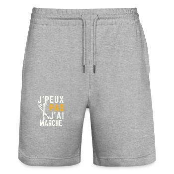J Peux pas j ai Marche - Short de jogging bio TRAINER Stanley/Stella unisexe - gris chiné - Devant - Nik (191cm) & Marisol (170cm)