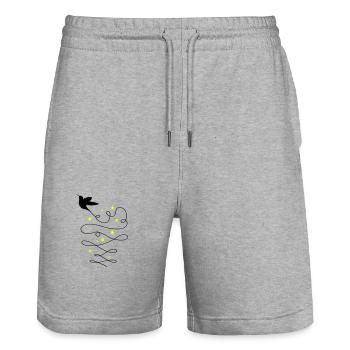 Kolibri Travel - Stanley/Stella Trainer Unisex Organic Jogging Shorts - heather grey - Front - Nik (191cm) & Marisol (170cm)