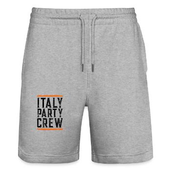 Italy Party Crew - Stanley/Stella Trainer Unisex Organic Jogging Shorts - heather grey - Front - Nik (191cm) & Marisol (170cm)