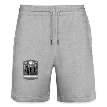 Wir könnten alle mehr Angelausflüge gebrauchen - Stanley/Stella Unisex Bio Joggingshorts Trainer  - Grau meliert - Vorne - Nik (191cm) & Marisol (170cm)