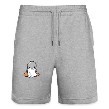 Dolphin Halloween Funny Ghost - Stanley/Stella Trainer Unisex Organic Jogging Shorts - heather grey - Front - Nik (191cm) & Marisol (170cm)