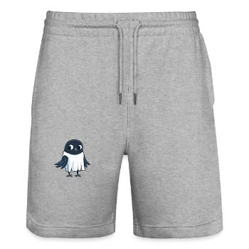Corbeau Corbeau Halloween Drôle Fantôme - Short de jogging bio TRAINER Stanley/Stella unisexe - gris chiné - Devant - Nik (191cm) & Marisol (170cm)