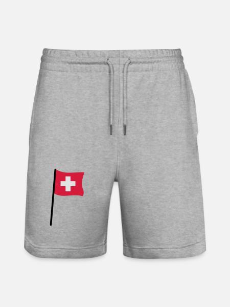 drapeau suisse - Short de jogging bio TRAINER Stanley/Stella unisexe - gris chiné