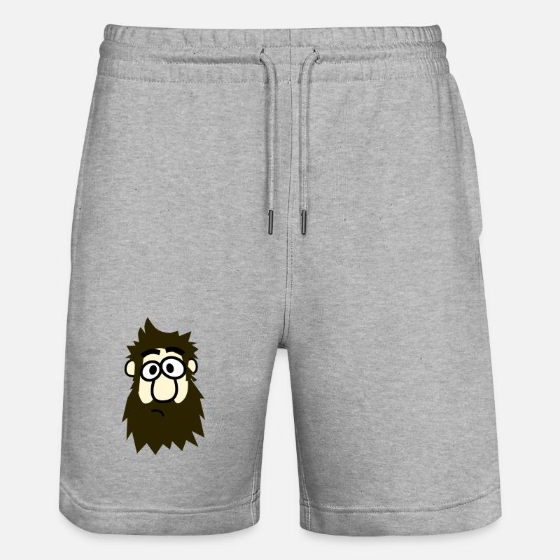 Brillenbart Comicheld - Stanley/Stella Unisex Bio Joggingshorts Trainer  - Grau meliert