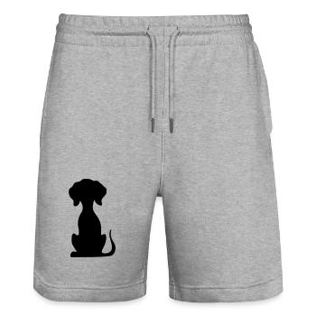 hund - Stanley/Stella Unisex Bio Joggingshorts Trainer  - Grau meliert - Vorne - Nik (191cm) & Marisol (170cm)
