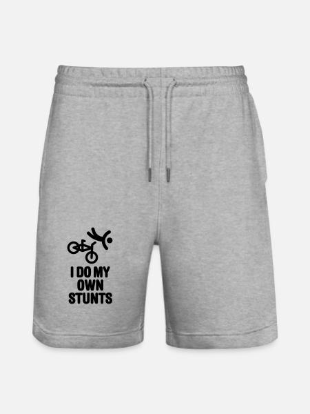 I do my own stunts BMX Fahrrad dirt bike Radfahren - Stanley/Stella Unisex Bio Joggingshorts Trainer  - Grau meliert