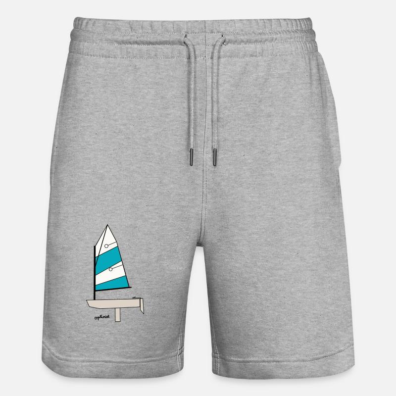 Optimist Sailboat Variant 3 - Stanley/Stella Trainer Unisex Organic Jogging Shorts - heather grey