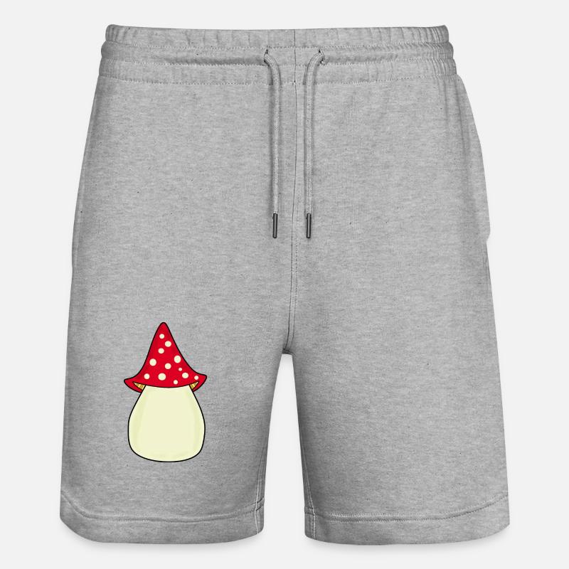 Mushroom Toadstool Pattern Personalizable Gift - Stanley/Stella Trainer Unisex Organic Jogging Shorts - heather grey
