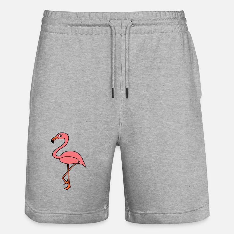 Flamingos Vogel Vögelchen Tiere Geschenk - Stanley/Stella Unisex Bio Joggingshorts Trainer  - Grau meliert