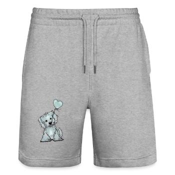 Hund und Luftballon - Stanley/Stella Unisex Bio Joggingshorts Trainer  - Grau meliert - Vorne - Nik (191cm) & Marisol (170cm)