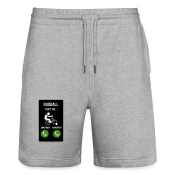 Radball ruft an - Stanley/Stella Unisex Bio Joggingshorts Trainer  - Grau meliert - Vorne - Nik (191cm) & Marisol (170cm)