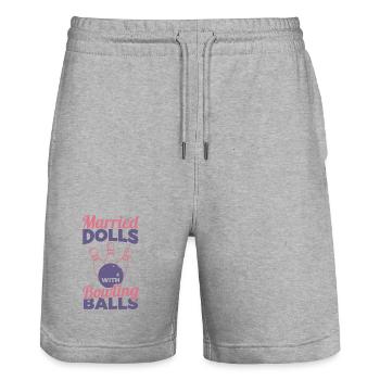 Married Dolls With Bowling Balls - Stanley/Stella Unisex Bio Joggingshorts Trainer  - Grau meliert - Vorne - Nik (191cm) & Marisol (170cm)