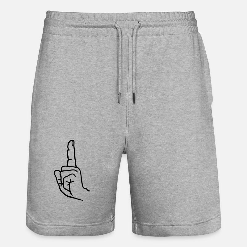Handgeste, Fingerheben - Stanley/Stella Unisex Bio Joggingshorts Trainer  - Grau meliert