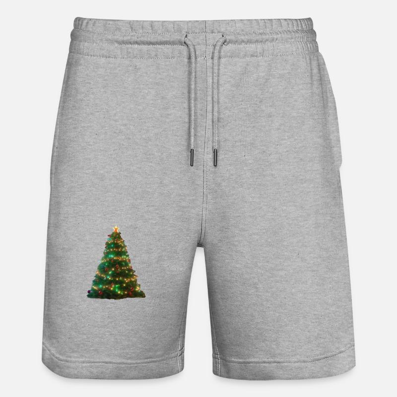 Funkelnde Weihnachtsbaumlichter - Stanley/Stella Unisex Bio Joggingshorts Trainer  - Grau meliert