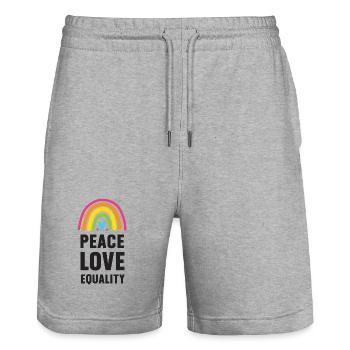 LGBT Pride Month - Frieden. Liebe. Gleichheit - Stanley/Stella Unisex Bio Joggingshorts Trainer  - Grau meliert - Vorne - Nik (191cm) & Marisol (170cm)