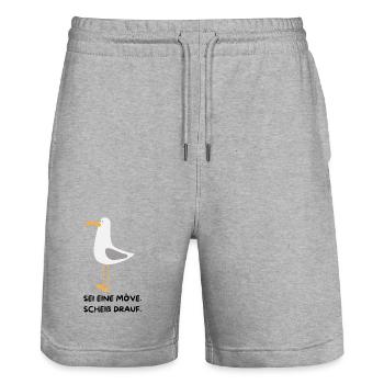 SEI EINE MÖVE, SCHEIß DRAUF - Stanley/Stella Unisex Bio Joggingshorts Trainer  - Grau meliert - Vorne - Nik (191cm) & Marisol (170cm)