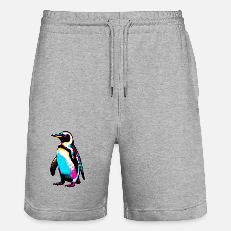 Pinguin - Stanley/Stella Unisex Bio Joggingshorts Trainer  - Grau meliert