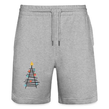 Farbenpunkt Baum Minimalismus - Stanley/Stella Unisex Bio Joggingshorts Trainer  - Grau meliert - Vorne - Nik (191cm) & Marisol (170cm)