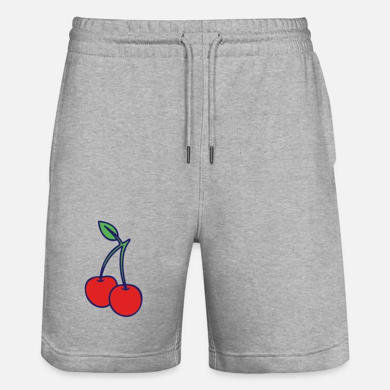 Kirschen - Stanley/Stella Unisex Bio Joggingshorts Trainer  - Grau meliert