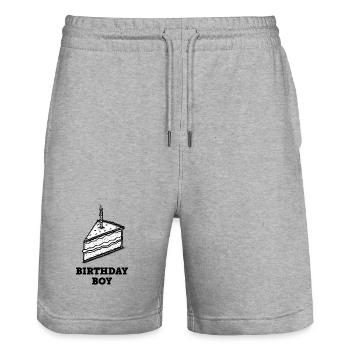 Birthday cake for the birthday boy or girl - Stanley/Stella Trainer Unisex Organic Jogging Shorts - heather grey - Front - Nik (191cm) & Marisol (170cm)