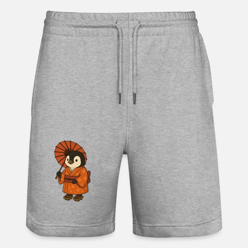 Mignon Pingouin Japon Anime Tradition - Short de jogging bio TRAINER Stanley/Stella unisexe - gris chiné