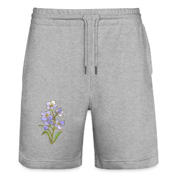 Fleur - Short de jogging bio TRAINER Stanley/Stella unisexe - gris chiné - Devant - Nik (191cm) & Marisol (170cm)
