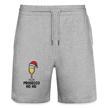 Prosecco Ho Ho – Pull de Noël au prosecco - Short de jogging bio TRAINER Stanley/Stella unisexe - gris chiné - Devant - Nik (191cm) & Marisol (170cm)