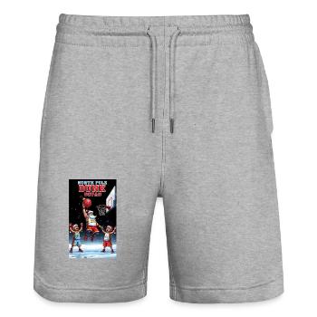 Équipe de dunks du pôle nord de basketball de Santa Dunking - Short de jogging bio TRAINER Stanley/Stella unisexe - gris chiné - Devant - Nik (191cm) & Marisol (170cm)