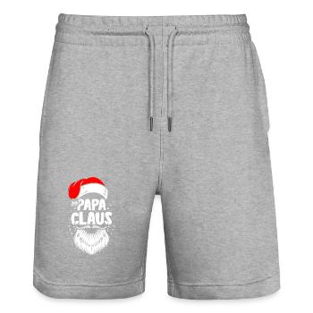 Noël du Père Noël Papa Noël - Short de jogging bio TRAINER Stanley/Stella unisexe - gris chiné - Devant - Nik (191cm) & Marisol (170cm)
