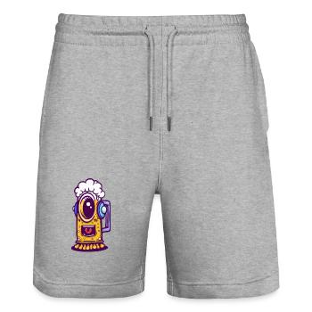 Ojo-Kaffeemaschine mit Kopfhörern - Stanley/Stella Unisex Bio Joggingshorts Trainer  - Grau meliert - Vorne - Nik (191cm) & Marisol (170cm)