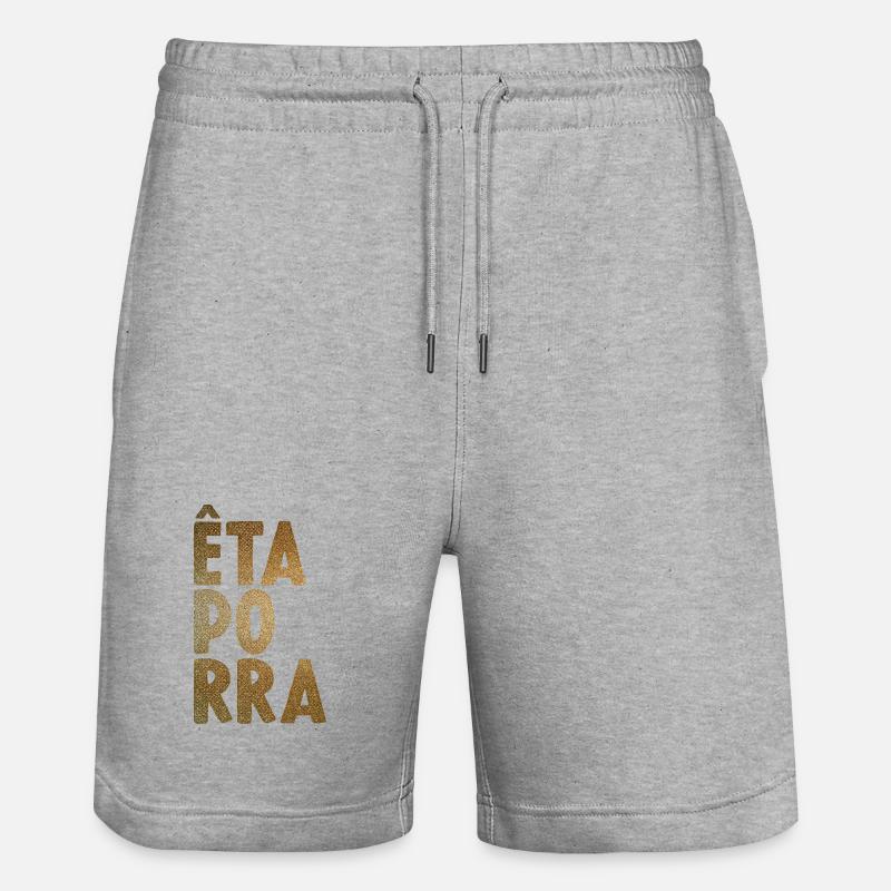 Typographie verticale Gold Glitter - Short de jogging bio TRAINER Stanley/Stella unisexe - gris chiné