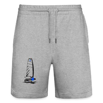 Foiling Moth Sailboat Foil Sailing Dinghy Moth - Stanley/Stella Trainer Unisex Organic Jogging Shorts - heather grey - Front - Nik (191cm) & Marisol (170cm)