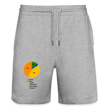 Humorvolles Baseball-Tortendiagramm Prioritätsdesign - Stanley/Stella Unisex Bio Joggingshorts Trainer  - Grau meliert - Vorne - Nik (191cm) & Marisol (170cm)