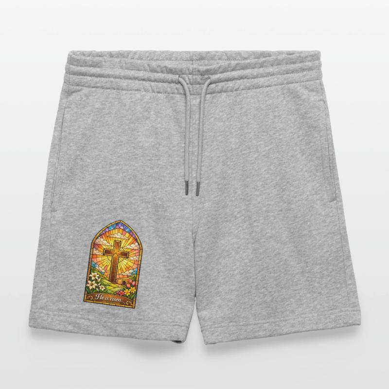 He is Risen Easter Jesus Easter Stanley/Stella Trainer Unisex Organic Jogging Shorts