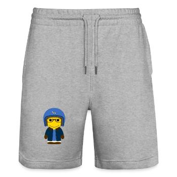 GEEKLEY blauer Biker und geölte Jacke - Stanley/Stella Unisex Bio Joggingshorts Trainer  - Grau meliert - Vorne - Nik (191cm) & Marisol (170cm)