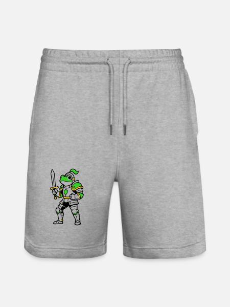 Frog Knight - Stanley/Stella Trainer Unisex Organic Jogging Shorts - heather grey