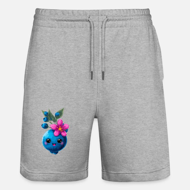 Ami aux myrtilles avec fleur - Short de jogging bio TRAINER Stanley/Stella unisexe - gris chiné
